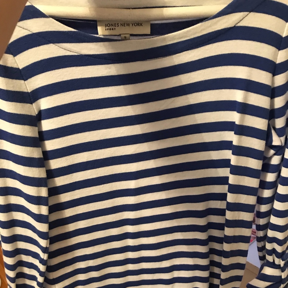 Blue and white stripped T-shirt dress